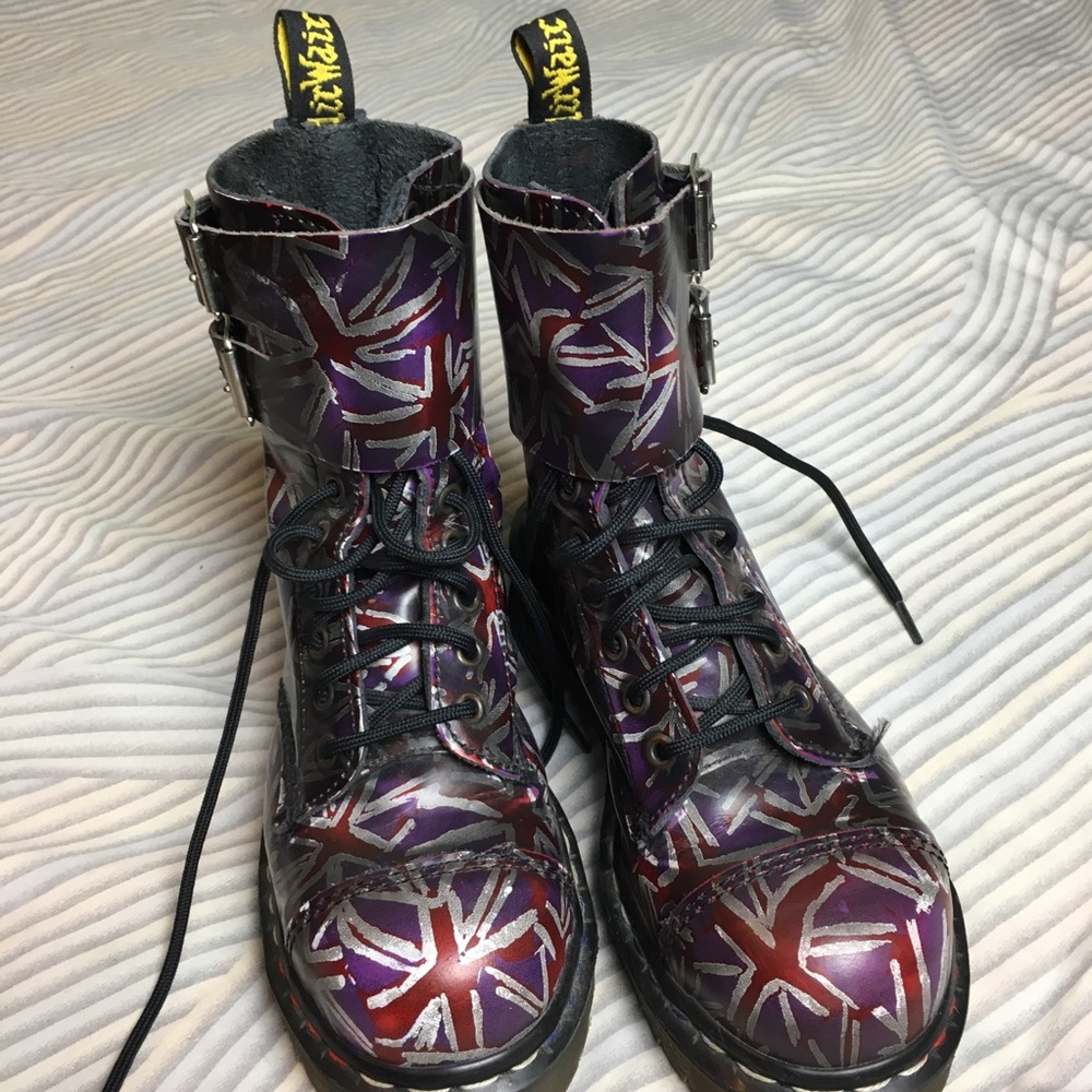 England flag print Dr. Marten’s boots
